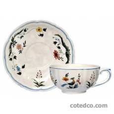 Coffret de 2 tasses et soucoupes d�jeuner - 40 cl - diam. 18 cm