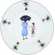 Assiette dessert d�cor Femmes-Gar�on