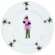 Assiette dessert d�cor Homme-Poulet
