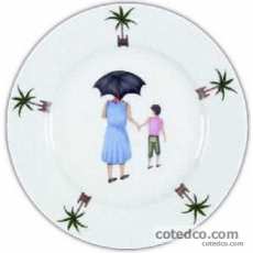 Assiette dessert d�cor Femmes-Gar�on