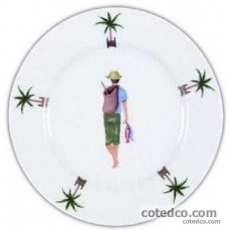 Assiette dessert d�cor P�cheur
