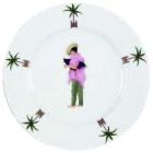 Assiette dessert d�cor Homme-Poulet
