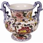 Coffret de 1 vase faenza anses dragons - H. 25,8 cm