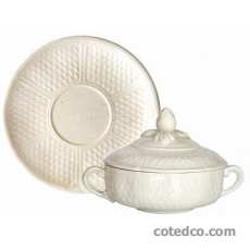Coffret de 2 tasses et soucoupes� bouillon couvertes - 20 cl - diam. 17,3 cm