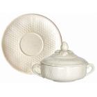 Coffret de 2 tasses et soucoupes� bouillon couvertes - 20 cl - diam. 17,3 cm