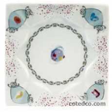 Assiette � pain carr�e 14x14cm