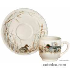 Coffret de 6 tasses et soucoupes caf� - 11 cl - diam. 14 cm