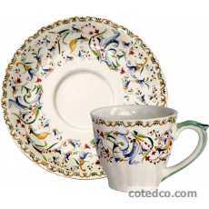 Coffret de 6 tasses et soucoupes th� U.S. - 25 cl - diam. 15,3 cm