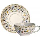 Coffret de 2 tasses et soucoupes d�jeuner - 40 cl - diam. 18 cm