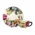 Coffret de 2 tasses et soucoupes d�jeuner - 32 cl - diam. 18 cm