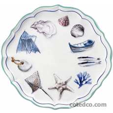 Coffret de plat � g�teaux Mer - diam. 31.7 cm