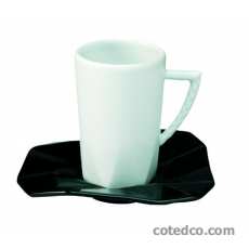 P-Tasse caf� ( tasse Blanche / sous-tasse Noir )