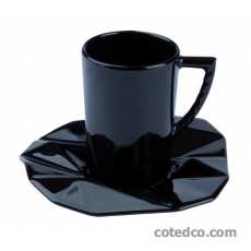 P-Tasse caf� ( tasse Noir / sous-tasse Noir )