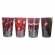 Coffret de 4 Gobelets Hauts Geometry Rouge
