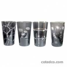 Coffret de 4 Gobelets Hauts Geometry Noir