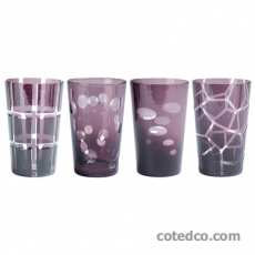 Coffret de 4 Gobelets Hauts Geometry Parme