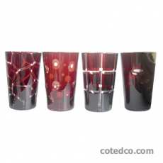 Coffret de 4 Gobelets Hauts Geometry Rouge