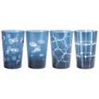 Coffret de 4 Gobelets Hauts Geometry bleu