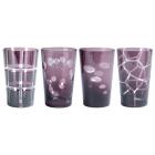 Coffret de 4 Gobelets Hauts Geometry Parme