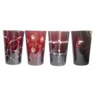 Coffret de 4 Gobelets Hauts Geometry Rouge