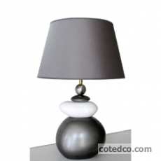 Lampe Galet Platine & Blanc hauteur 56cm