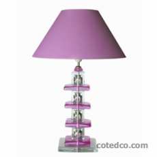 Lampe Paco Rose & Transparente hauteur 72cm