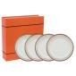 Coffret 4 Assiettes dessert 210mm Perles Marron glac�