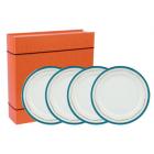 Coffret 4 Assiettes dessert 210mm Perles Turquoise