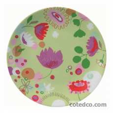 Assiette plate 265mm Fleurs Vert