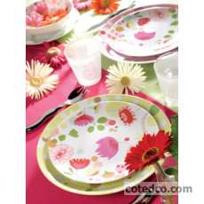 Assiette dessert 215mm Fleurs Rose
