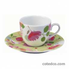 P-Tasse caf� 11cl Fleurs Vert
