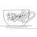 Paire-tasse d�jeuner -fraise des bois-