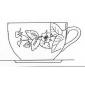 Paire-tasse d�jeuner -fraise des bois-