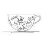 Paire-tasse Th� -violettes-