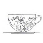 Paire-tasse Th� -violettes-