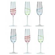 Coffret 6 Fl�te � champagne assorties - Twist