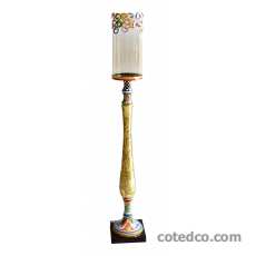Bougeoir sur pied avec verre ht : 111cm diam 16.5cm