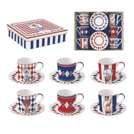 Coffret 6 Tasses café & soucoupes en Porcelaine  - Cicrus